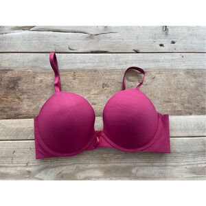 Victoria's Secret Campari Red 38DD Love Cloud Push Up Plunge Bra VS